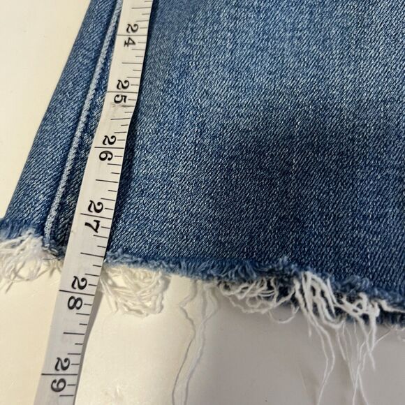 Mother Sz 25 The Mid Rise Dazzler Ankle Fray Jeans Riding The Cliffside Blue - Picture 7 of 10